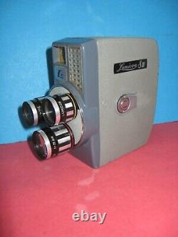 Lumicon-8 III Regular 8mm Cine Movie Camera 3 Lenses Fully Working #65623